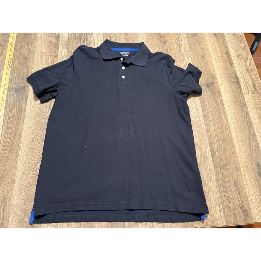 Croft & Barrow Shirt Mens Size L Black Polo Shirt Short Sleeve Pique Easy Care
